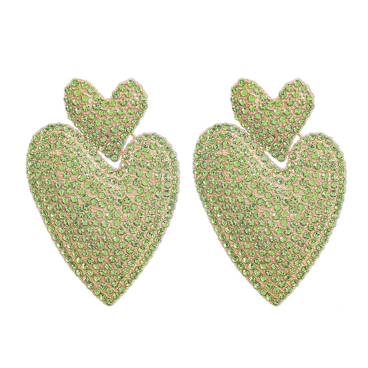 Wholesale Colored Diamond Love Multi-layer Alloy Diamond Boho Style Earrings